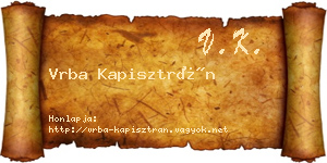 Vrba Kapisztrán névjegykártya